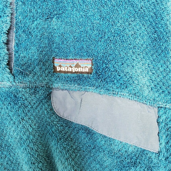 Patagonia Re-Tool Snap T Pullover Fleece L Blue Pockets Stand Collar Skiing - Picture 6 of 9